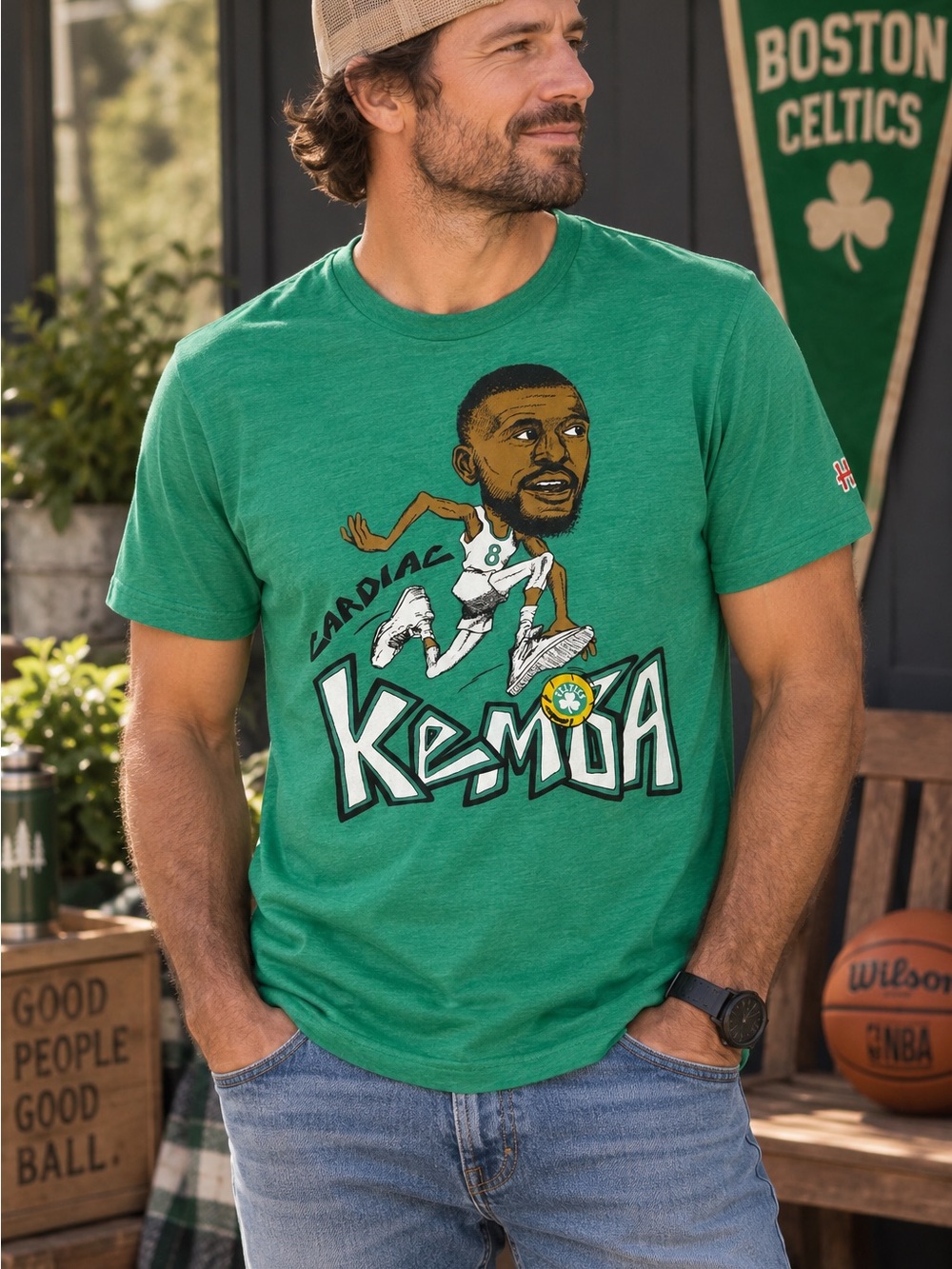 HOMAGE Cardiac Kemba Walker Boston Celtics Graphic T Shirt Men’s L